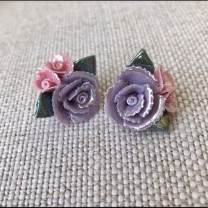 Handmade Rose earrings